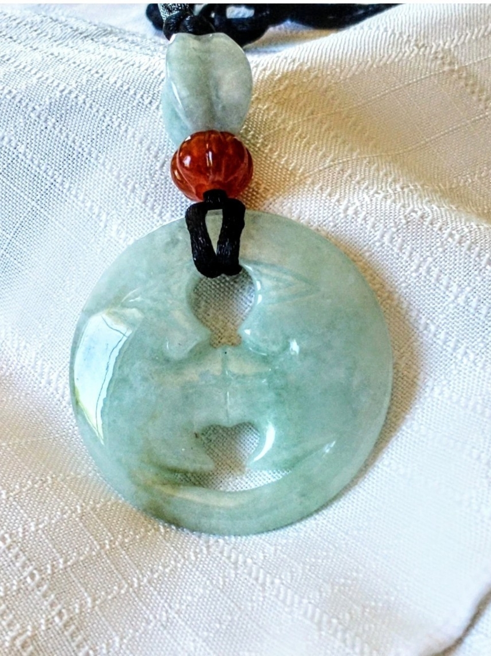 Green Jade Donut Pendant Necklace - Elegant Handcrafted Women’s Jewelry